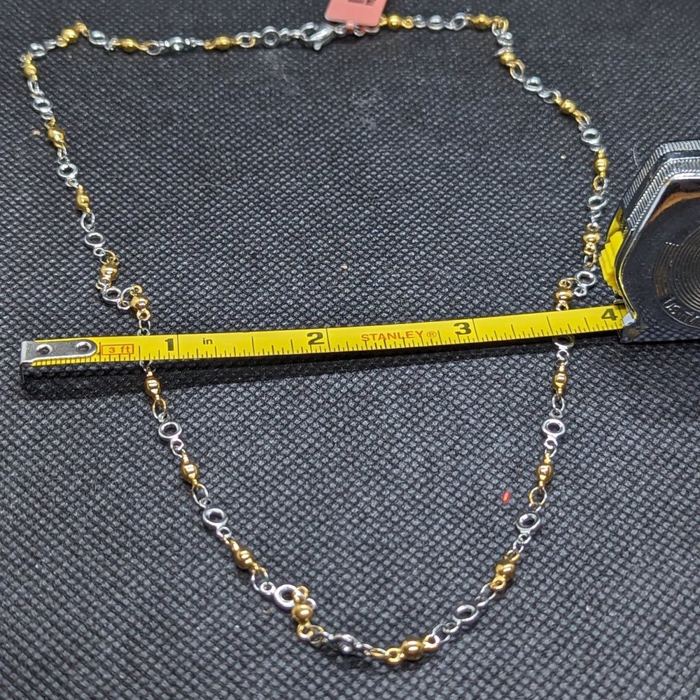 Fun textured gold and silver tone necklace